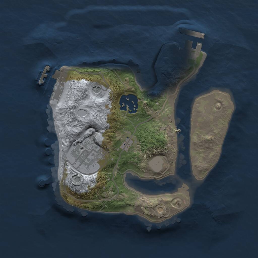 Rust Map: Procedural Map, Size: 2000, Seed: 1560136418, 6 Monuments