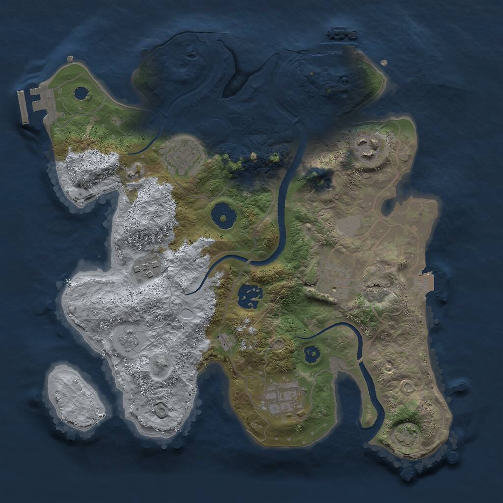Rust Map: Procedural Map, Size: 3000, Seed: 10199, 12 Monuments