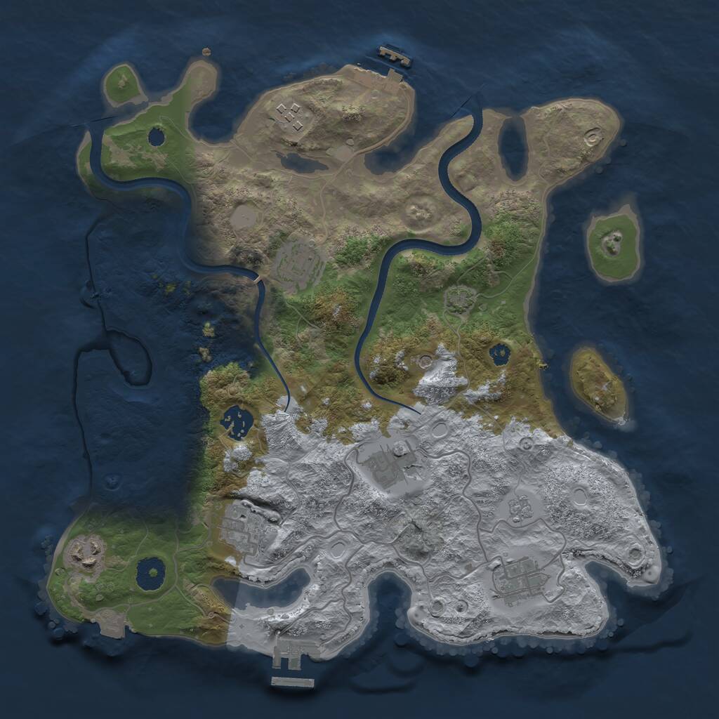 Rust Map: Procedural Map, Size: 3400, Seed: 2546254, 13 Monuments