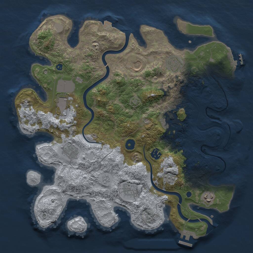 Rust Map: Procedural Map, Size: 3700, Seed: 35000, 15 Monuments