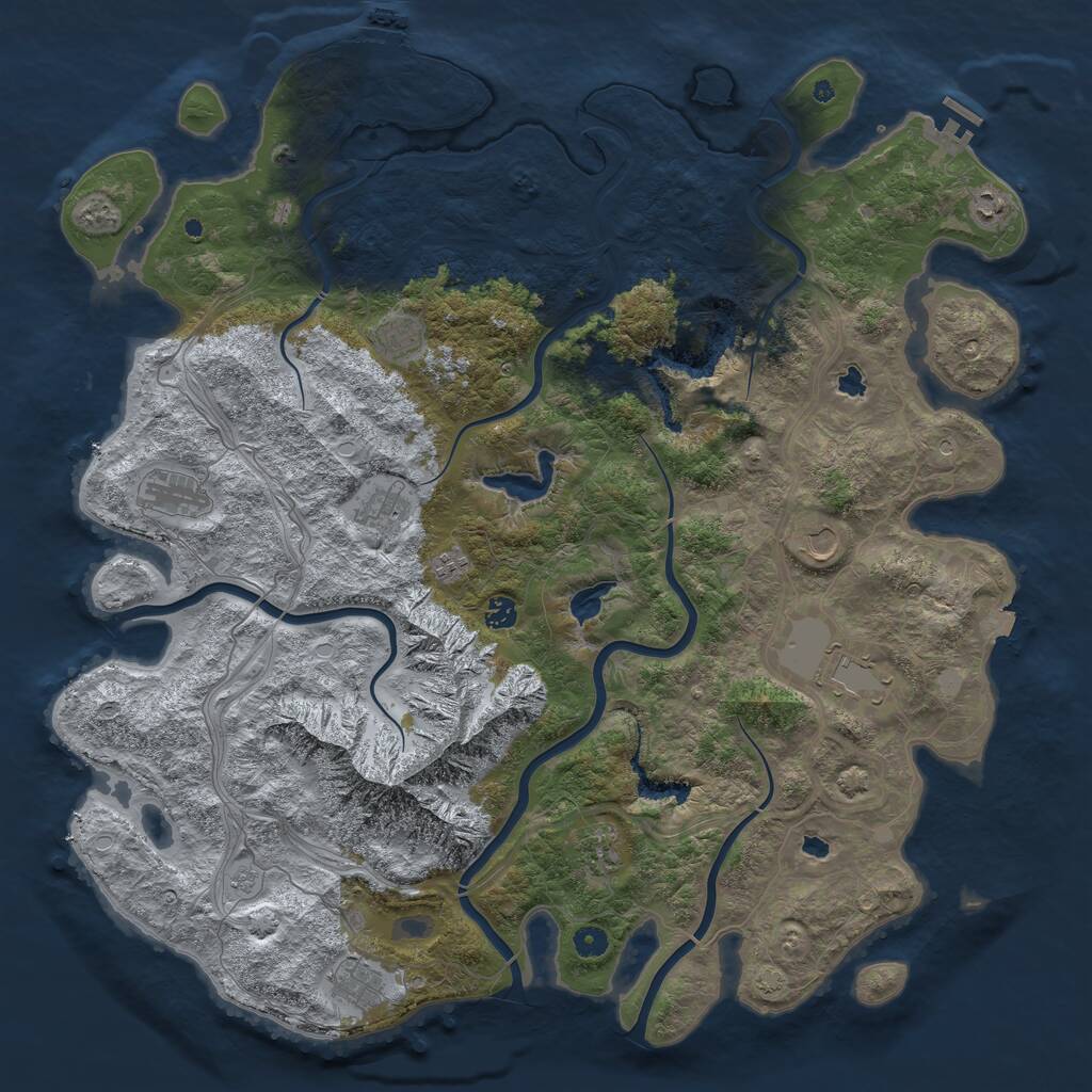 Rust Map: Procedural Map, Size: 5000, Seed: 1450280155, 16 Monuments