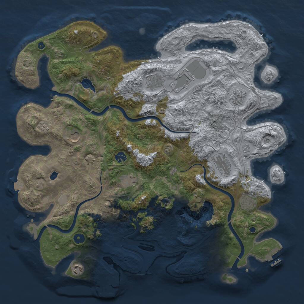 Rust Map: Procedural Map, Size: 4250, Seed: 11276, 16 Monuments