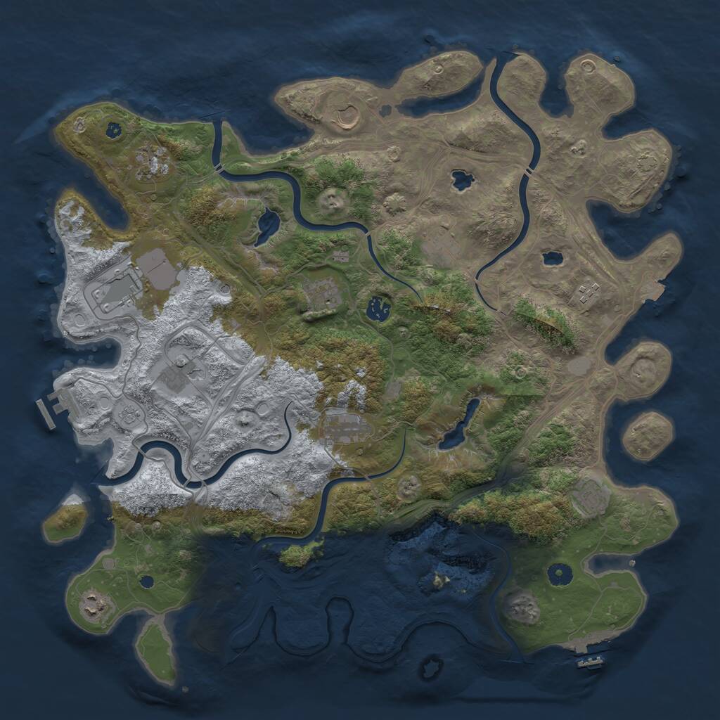 Rust Map: Procedural Map, Size: 4500, Seed: 59246, 17 Monuments