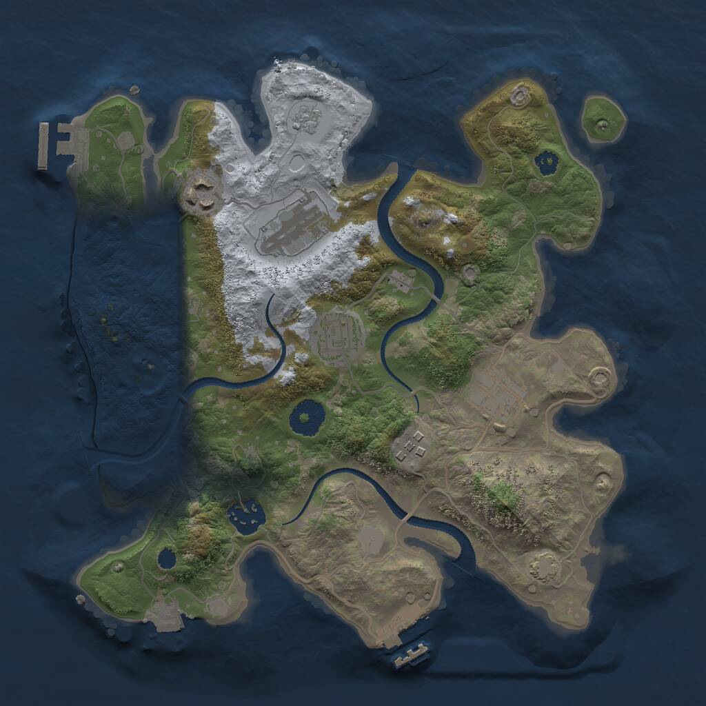 Rust Map: Procedural Map, Size: 3000, Seed: 1743453499, 11 Monuments
