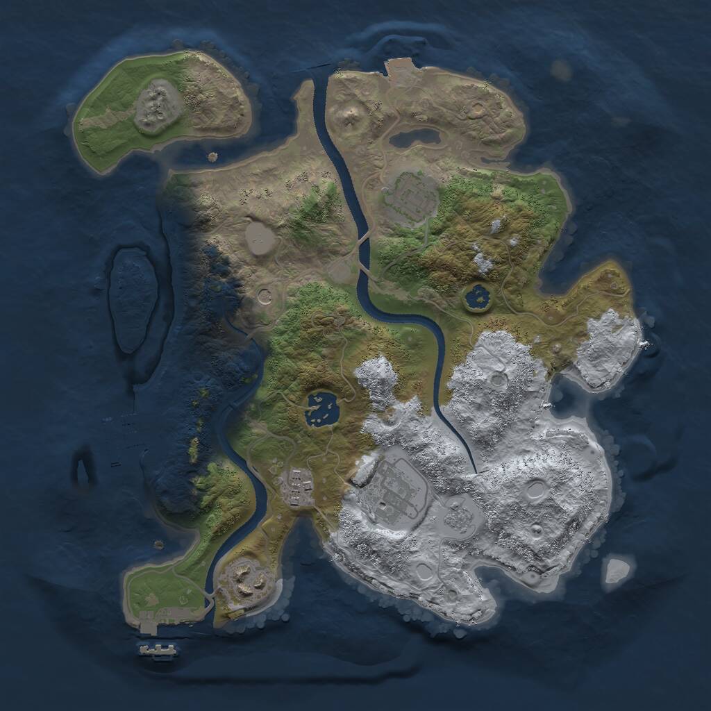 Rust Map: Procedural Map, Size: 3000, Seed: 786523634, 10 Monuments
