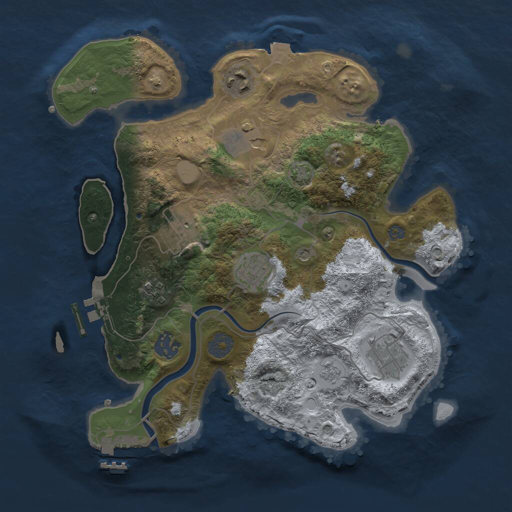 Rust Map: Procedural Map, Size: 3000, Seed: 786523634, 15 Monuments