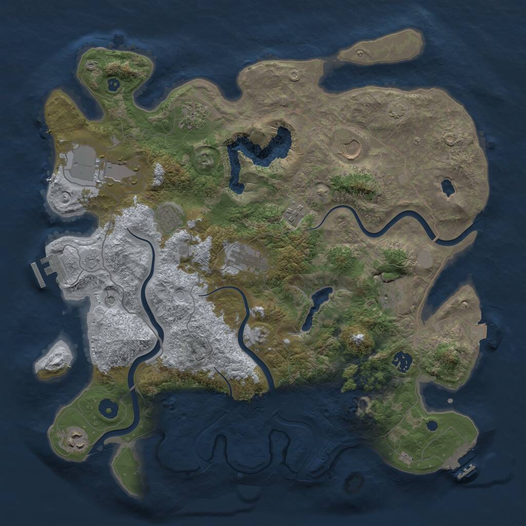 Rust Map: Procedural Map, Size: 4000, Seed: 59246, 15 Monuments