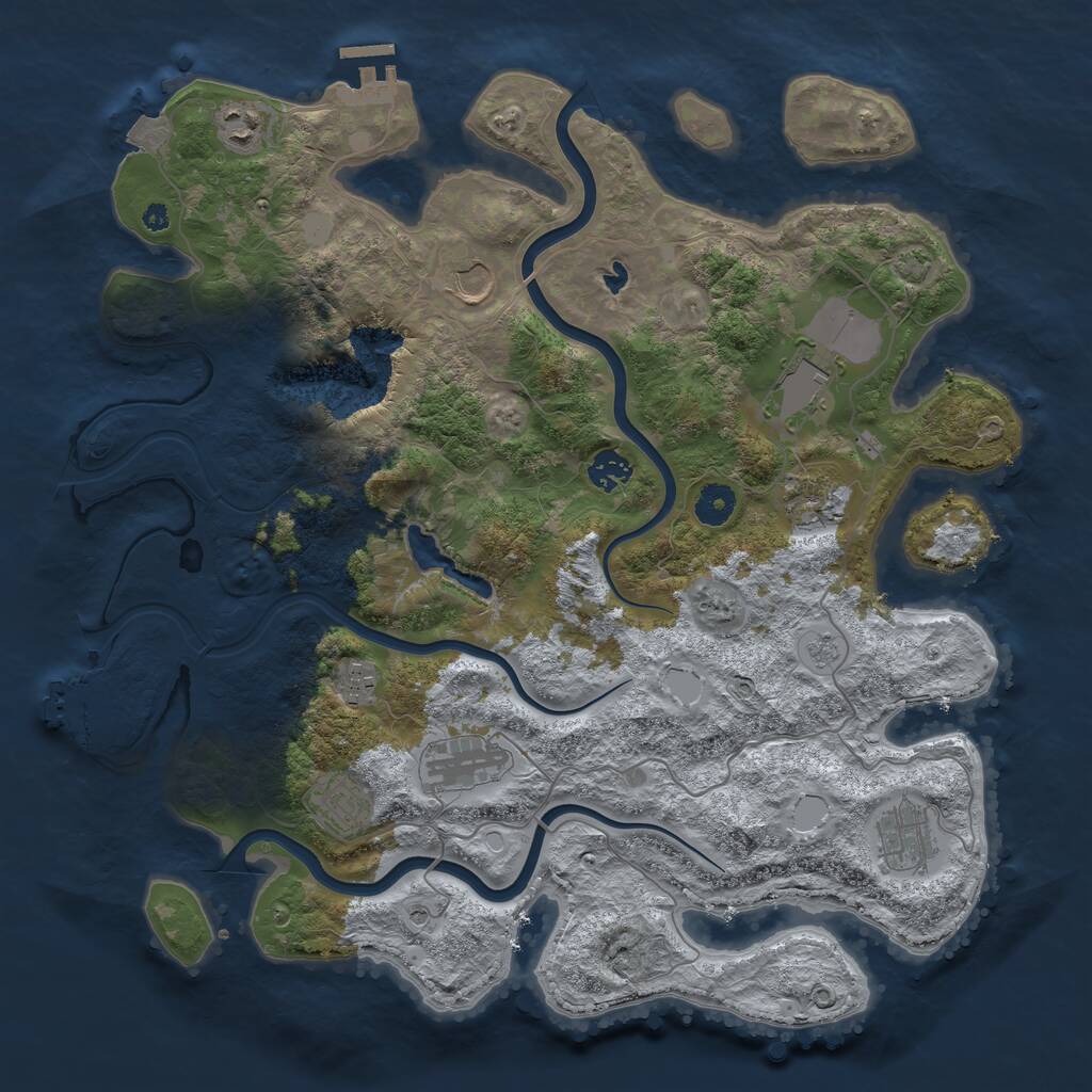 Rust Map: Procedural Map, Size: 4000, Seed: 55989322, 15 Monuments