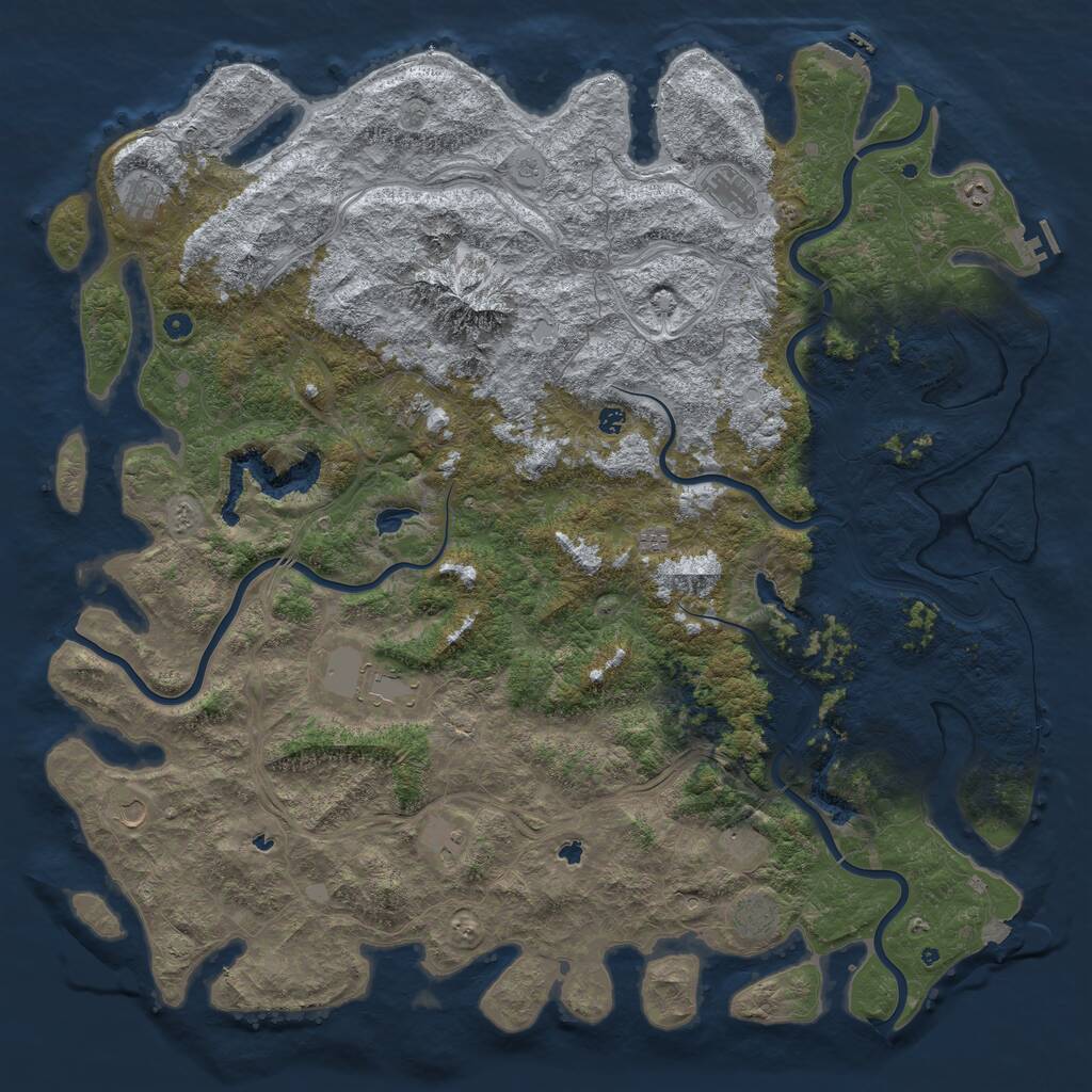 Rust Map: Procedural Map, Size: 6000, Seed: 1902399320, 17 Monuments