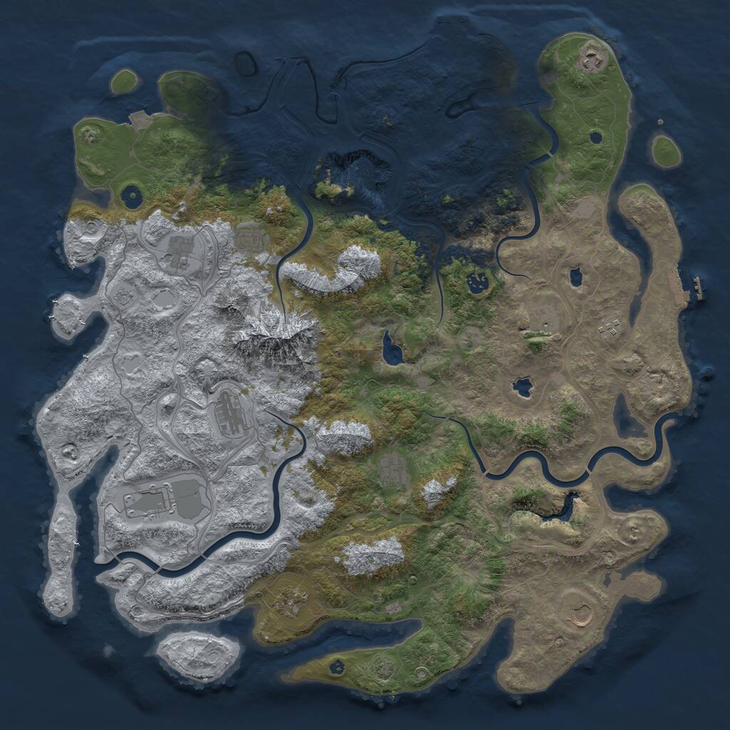 Rust Map: Procedural Map, Size: 5000, Seed: 746607912, 17 Monuments