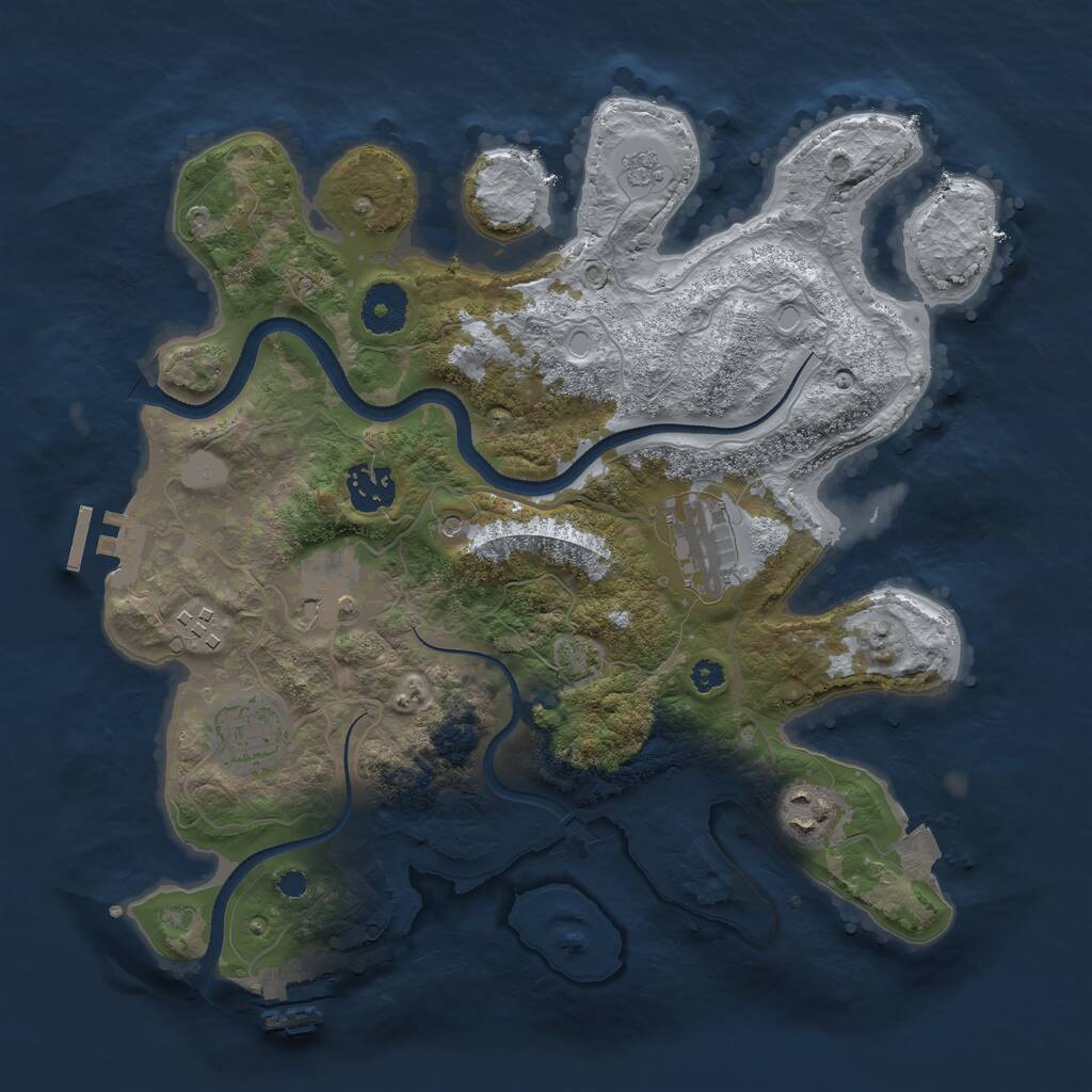 Rust Map: Procedural Map, Size: 3333, Seed: 5000, 12 Monuments