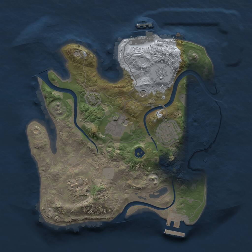 Rust Map: Procedural Map, Size: 2500, Seed: 719404028, 9 Monuments
