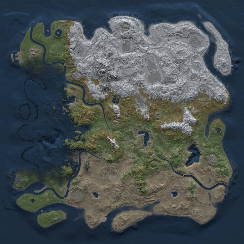 Rust Map: Procedural Map, Size: 5000, Seed: 1575062646, 17 Monuments