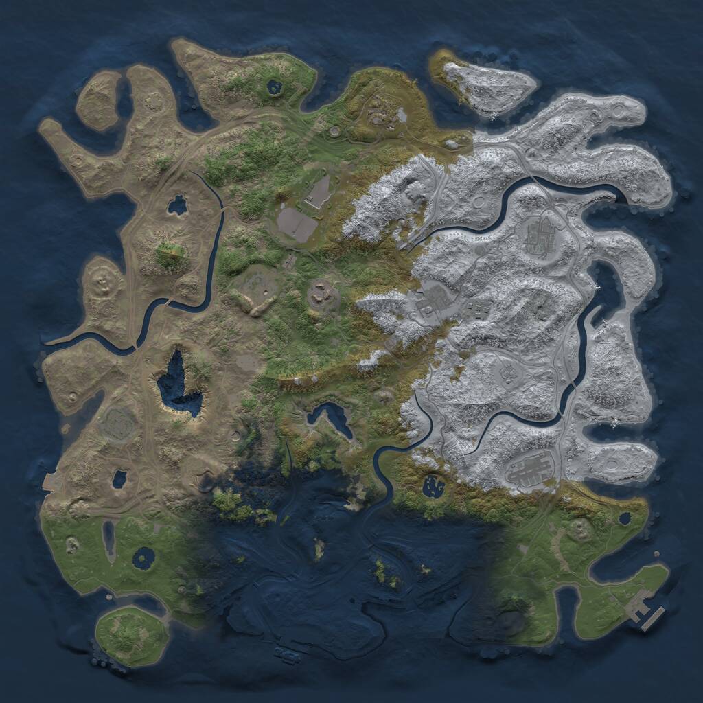 Rust Map: Procedural Map, Size: 4750, Seed: 451274784, 17 Monuments