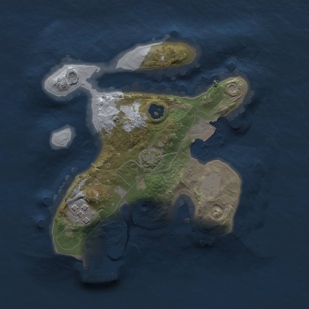 Rust Map: Procedural Map, Size: 2000, Seed: 21000, 4 Monuments