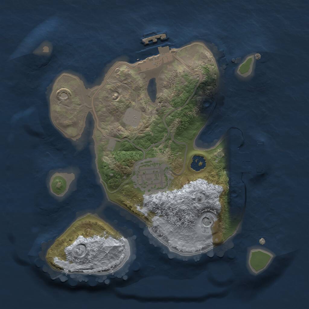 Rust Map: Procedural Map, Size: 2000, Seed: 22000, 5 Monuments