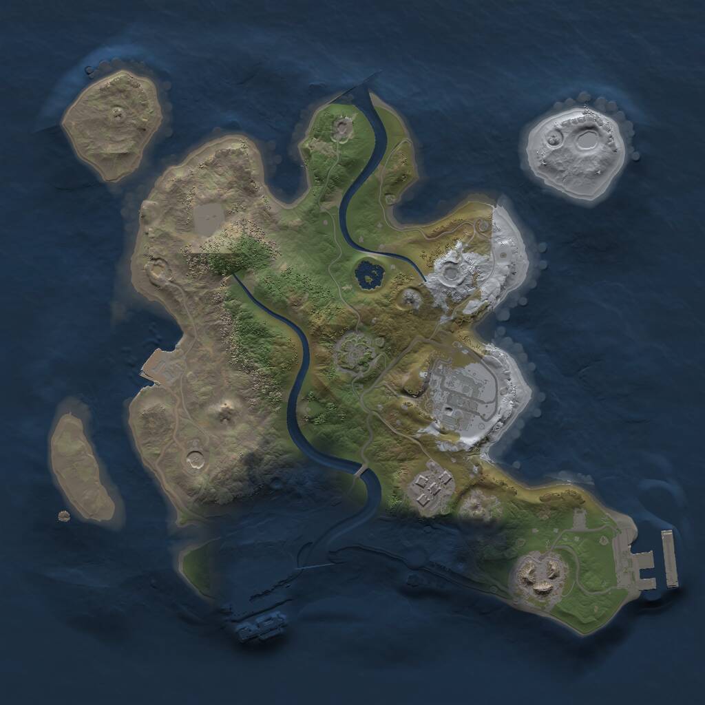 Rust Map: Procedural Map, Size: 2500, Seed: 1722142009, 8 Monuments