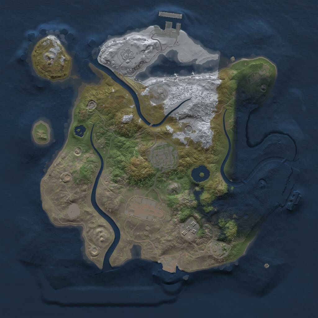 Rust Map: Procedural Map, Size: 2750, Seed: 4633766, 9 Monuments