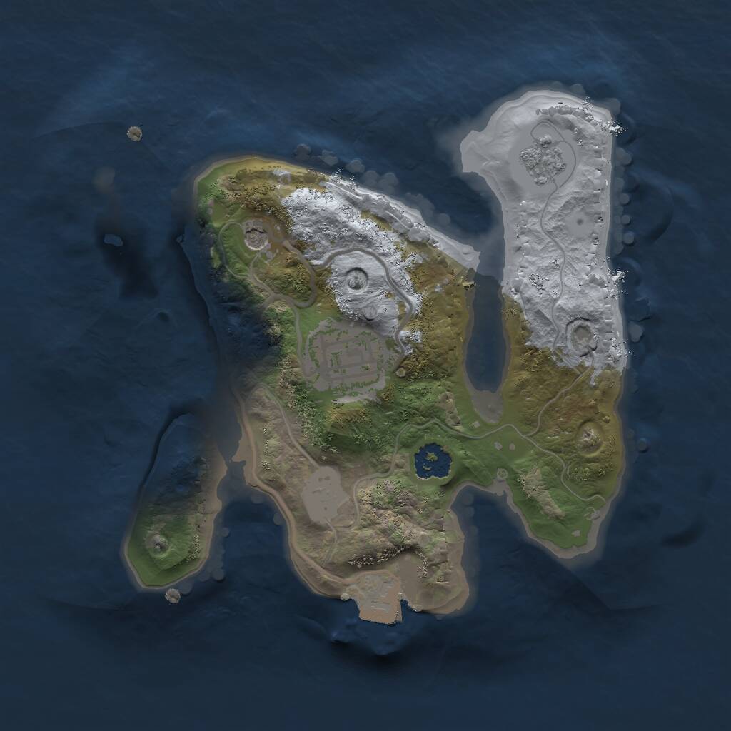 Rust Map: Procedural Map, Size: 2000, Seed: 23000, 4 Monuments