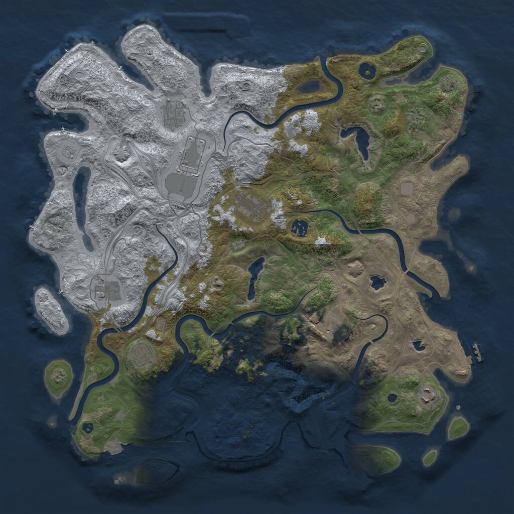 Rust Map: Procedural Map, Size: 4500, Seed: 254900522, 16 Monuments