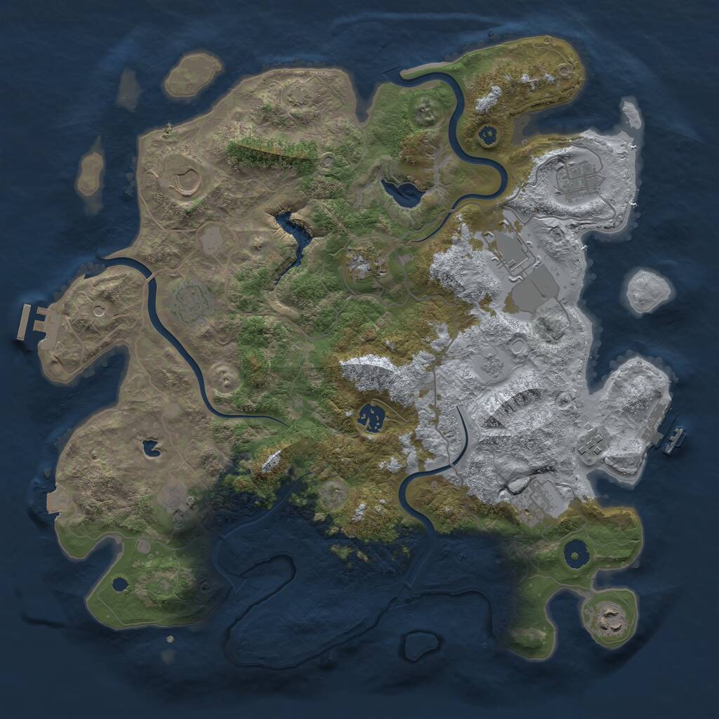 Rust Map: Procedural Map, Size: 4000, Seed: 7548395, 16 Monuments