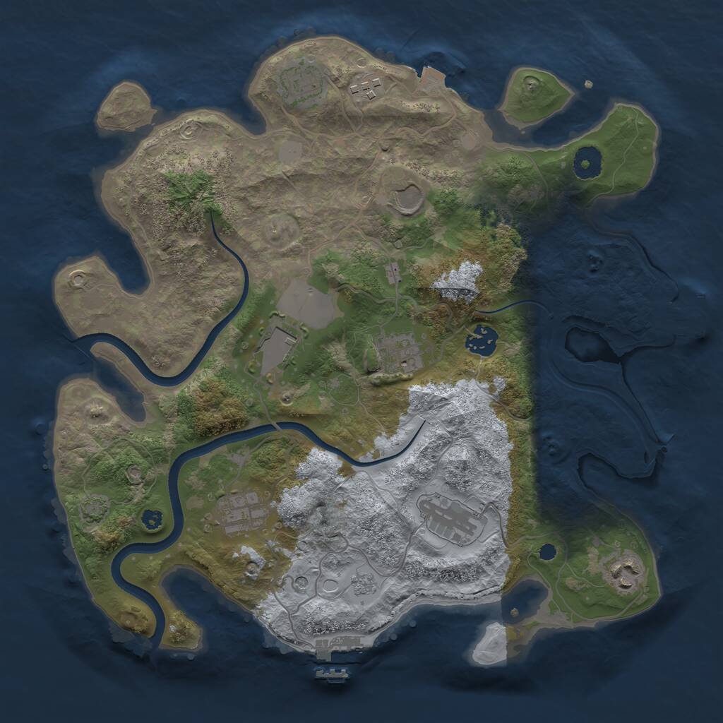 Rust Map: Procedural Map, Size: 3500, Seed: 71526350, 15 Monuments