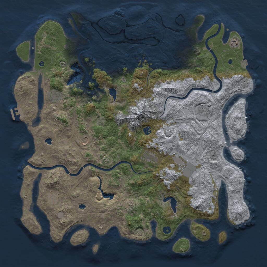 Rust Map: Procedural Map, Size: 5000, Seed: 65137, 16 Monuments