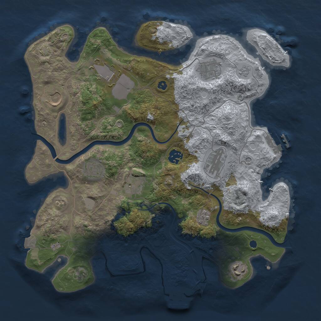 Rust Map: Procedural Map, Size: 3500, Seed: 952202649, 15 Monuments