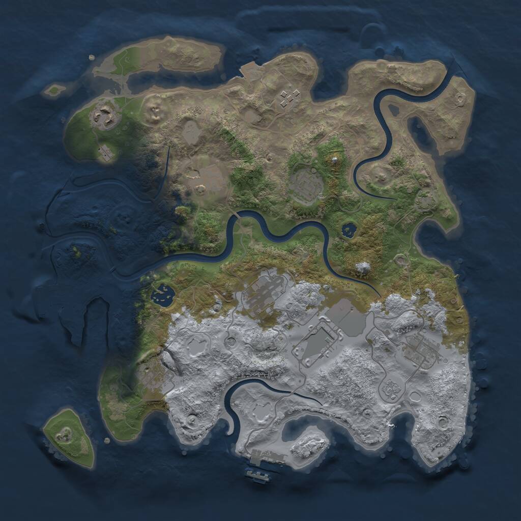 Rust Map: Procedural Map, Size: 3500, Seed: 1989, 15 Monuments