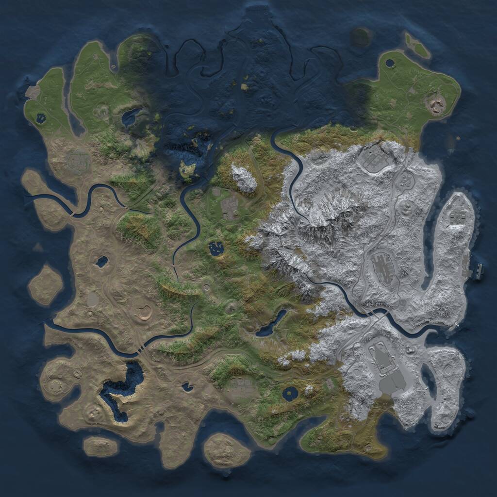 Rust Map: Procedural Map, Size: 5000, Seed: 110795376, 17 Monuments