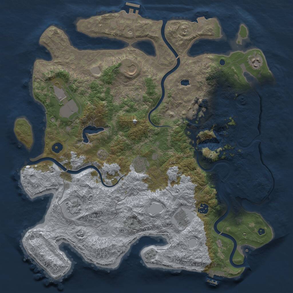 Rust Map: Procedural Map, Size: 4202, Seed: 2147483647, 15 Monuments