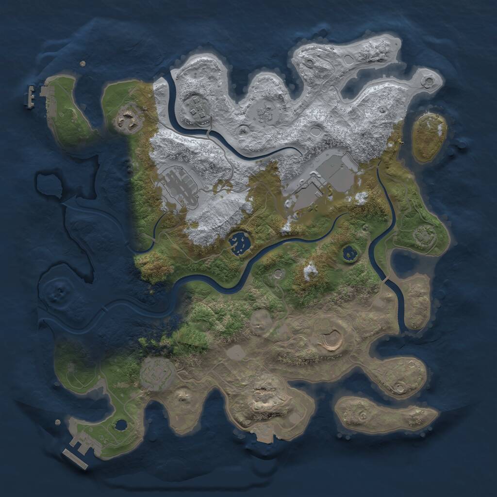 Rust Map: Procedural Map, Size: 3500, Seed: 1872609, 13 Monuments