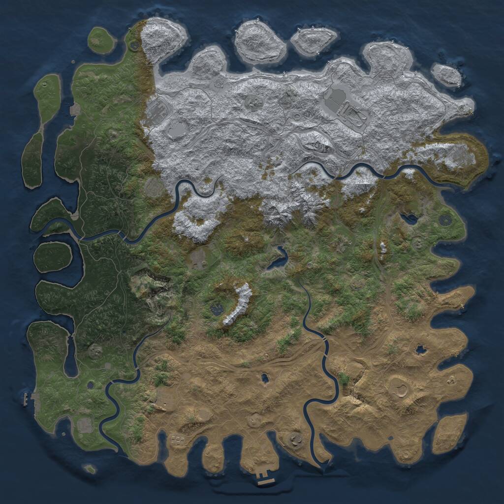 Rust Map: Procedural Map, Size: 6000, Seed: 202507012, 19 Monuments
