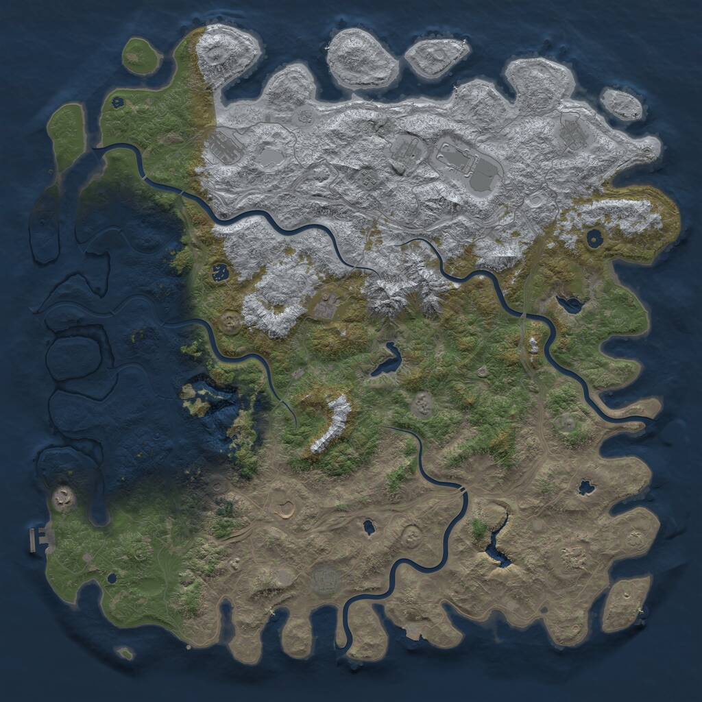 Rust Map: Procedural Map, Size: 6000, Seed: 202507012, 16 Monuments