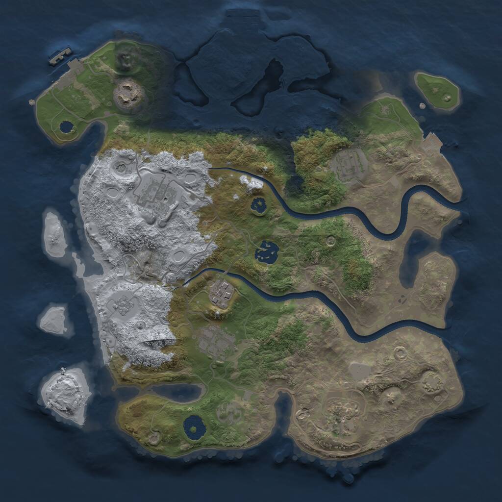 Rust Map: Procedural Map, Size: 3250, Seed: 25158, 13 Monuments