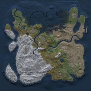 Thumbnail Rust Map: Procedural Map, Size: 3700, Seed: 1645685803, 16 Monuments