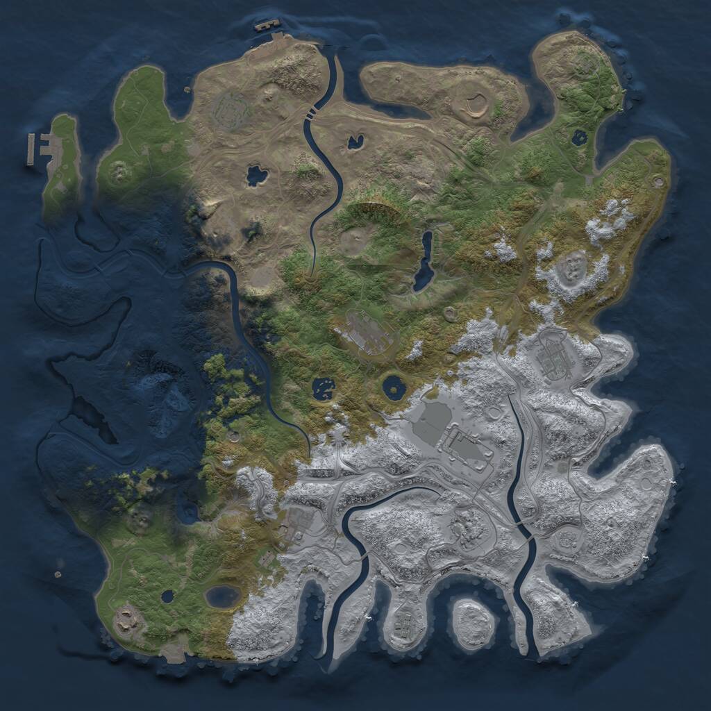 Rust Map: Procedural Map, Size: 4500, Seed: 963214785, 17 Monuments