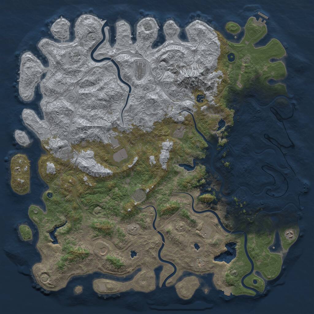 Rust Map: Procedural Map, Size: 5700, Seed: 5677, 17 Monuments