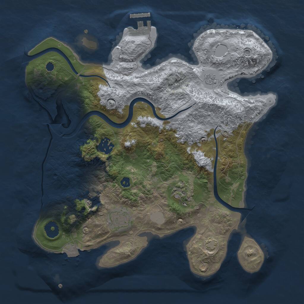 Rust Map: Procedural Map, Size: 3000, Seed: 20086, 8 Monuments