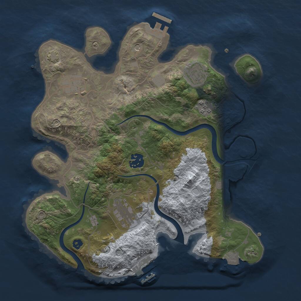 Rust Map: Procedural Map, Size: 3000, Seed: 574795274, 10 Monuments