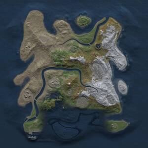 Thumbnail Rust Map: Procedural Map, Size: 3000, Seed: 39995, 8 Monuments
