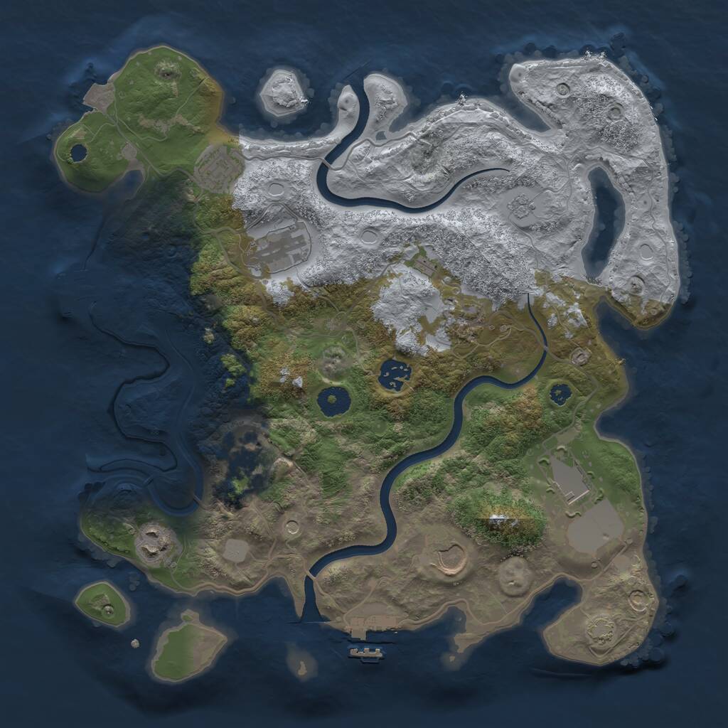 Rust Map: Procedural Map, Size: 3500, Seed: 251670544, 14 Monuments