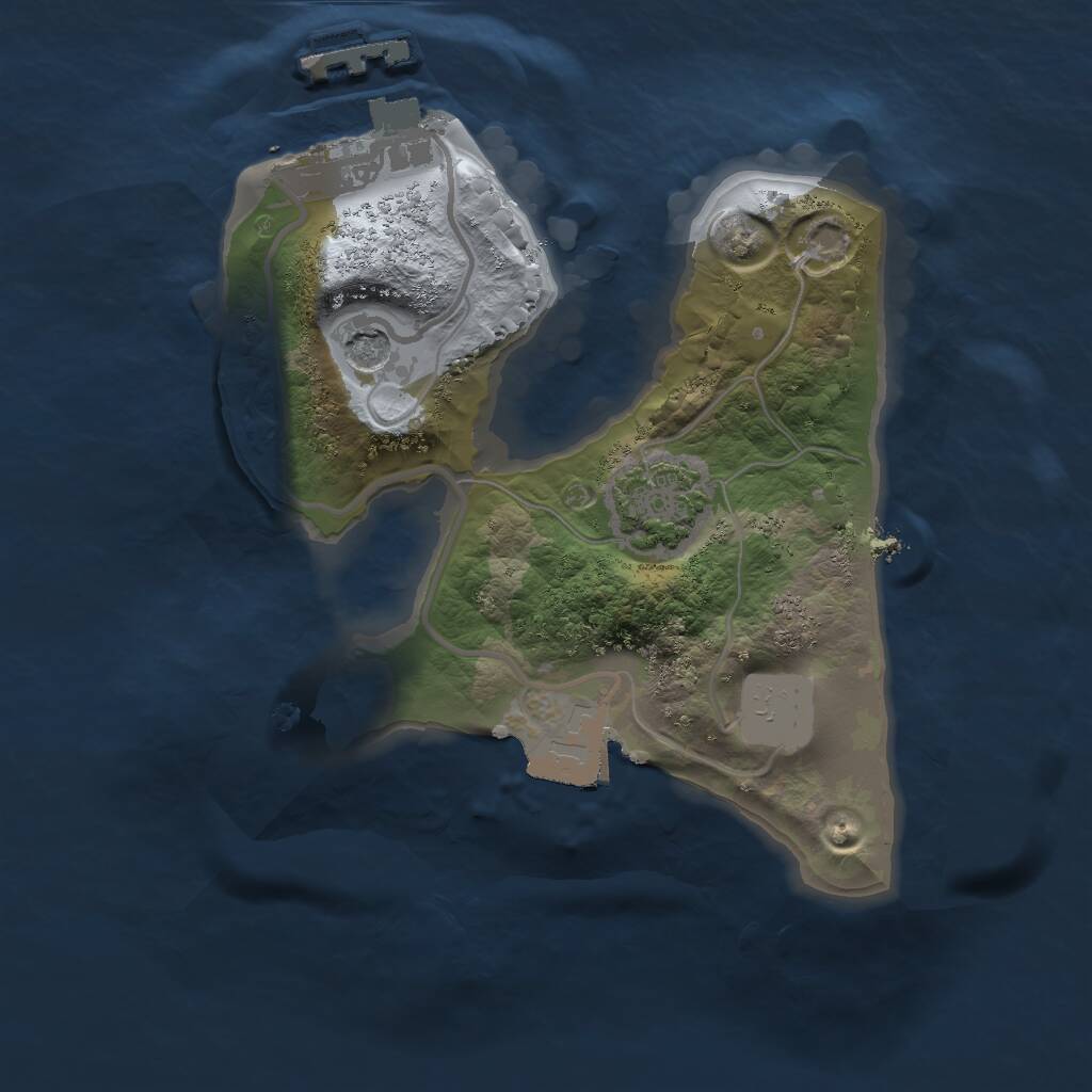 Rust Map: Procedural Map, Size: 1550, Seed: 1036089338, 4 Monuments
