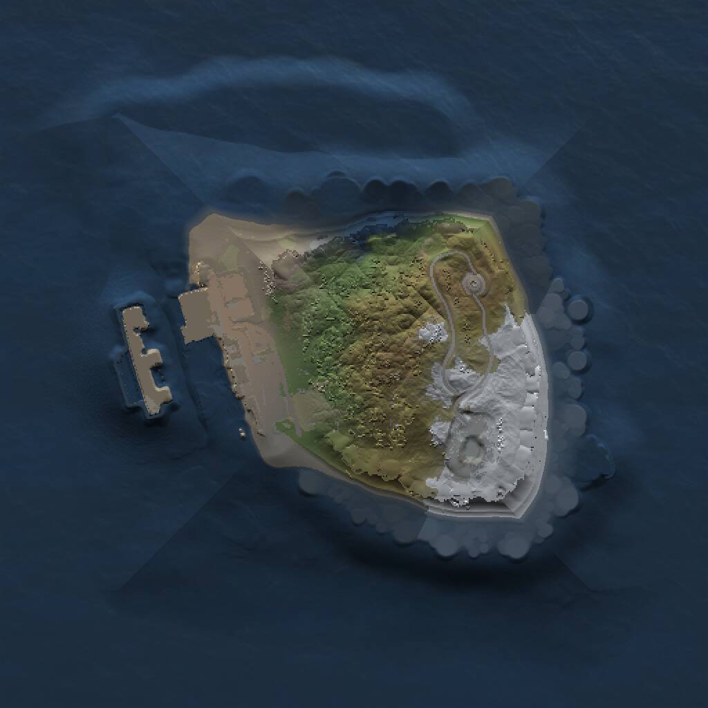 Rust Map: Procedural Map, Size: 1000, Seed: 324657465, 2 Monuments