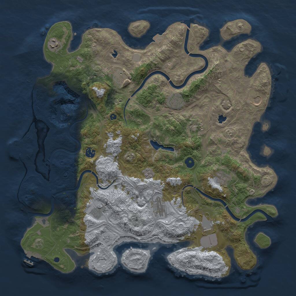 Rust Map: Procedural Map, Size: 4500, Seed: 1545557100, 17 Monuments