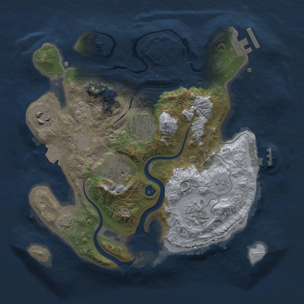 Rust Map: Procedural Map, Size: 2750, Seed: 1067529606, 10 Monuments