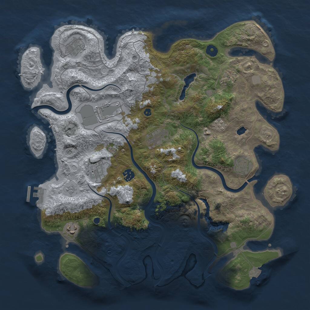 Rust Map: Procedural Map, Size: 4000, Seed: 178865254, 14 Monuments