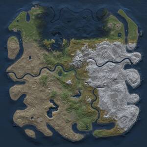 Thumbnail Rust Map: Procedural Map, Size: 5111, Seed: 1820319798, 17 Monuments