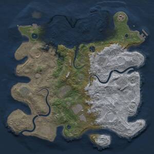 Thumbnail Rust Map: Procedural Map, Size: 3900, Seed: 1523513790, 17 Monuments