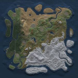Thumbnail Rust Map: Procedural Map, Size: 4500, Seed: 463074445, 18 Monuments